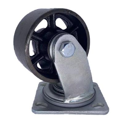 China 5 Inch High Temperature Castor Wheels Swivel Cast Iron Casters for sale