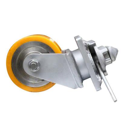 China 200mm Swivel Shipping Container Wheel Casters PU Castors for sale