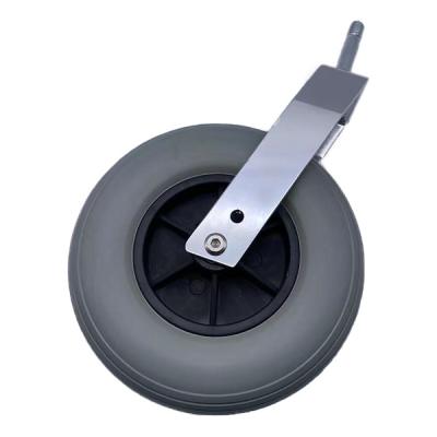 China Polyurethane Foam Grey Solid Wheelchair Front Caster Wheels 200mm for sale