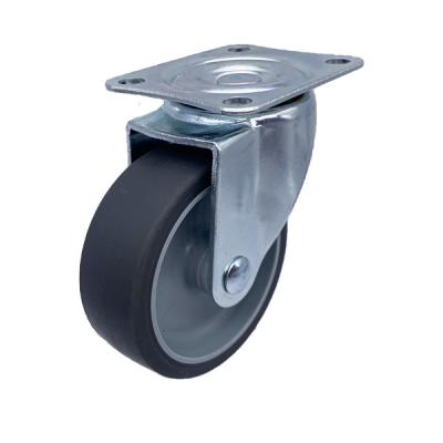 China Grey TPR Tread Light Duty Swivel Plate Caster Wheel With PP Core 3 Inch for sale