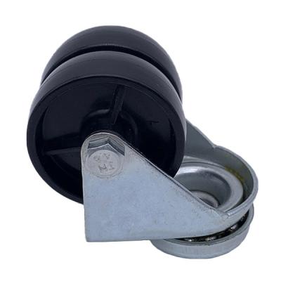 China 50mm Twin Wheel Nylon Castors With Top Bolt Hole Double Wheels Caster for sale