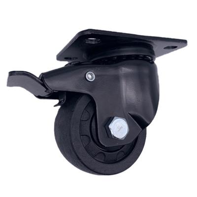China 75mm Low Profile Swivel Nylon Swivel Casters With Brake For Heavy Machine for sale