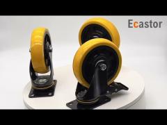 5 Inch TPE Tread Heavy Duty Yellow Fixed Caster Wheel For Industry