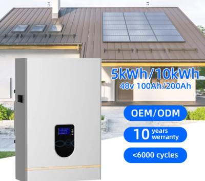 China Wall Mount Battery Lifepo4 Power Wall Battery 10kwh 48v 200ah Solar Energy Storage Battery for sale