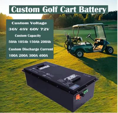 China Customized High Quality EV Motorcycle Club Car Golf Cart Battery 36v 48v 60v 72v 50ah 100ah 200ah Electric Golf Car for sale