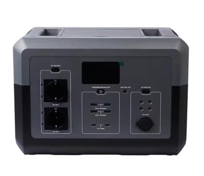 China Hot Sales High Capacity 1500W 1280Wh UPS Functions Bidirectional Inverter Lithium Ion Outdoor Portable Power Stati for sale