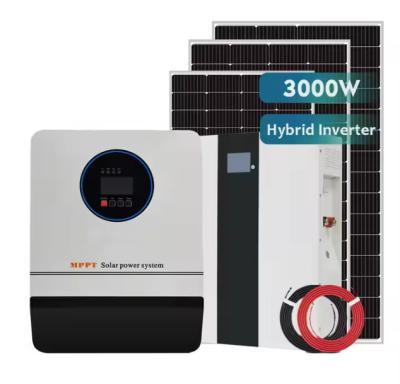 China Fábrica 3000W 3KW kits solares fuera de la red Sistema solar híbrido de onda seno pura en venta