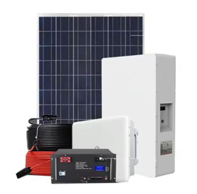 China Sistema solar completo 5KW 8KW híbrido fuera de la red almacenamiento de energía batería panel solar sistema completo para el hogar en venta