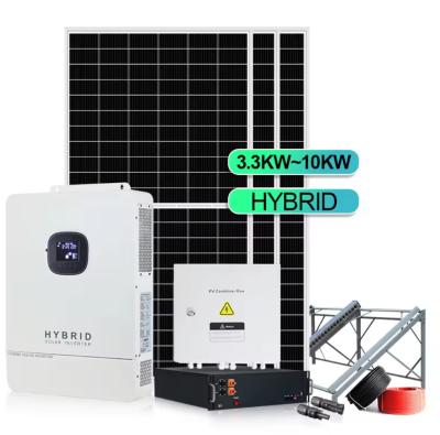 China 10000w Solar Panel Kit Power Generator 8kw Off Grid 10kw Home Solar Energy Inverter Systems for sale