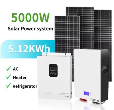 中国 Complete Solar Energy Storage System 51.2V 100ah 5Kwh Lifepo4 Solar Lithium Battery With Solar Panels And Inverter 販売のため