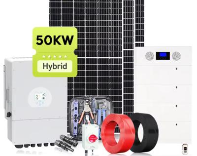 China Complete Hybrid Grid Solar Energy System 50KW PV 20KW 40KW 50KW 100KW Hybrid Solar System à venda