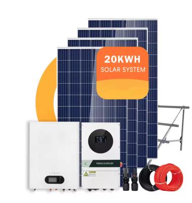 China Completo 10kw 12kw 15kw 20kw 5kw Sistema de Energia Solar 20kw Sistema Solar Híbrido 10kw Sistema de Energia Solar 3a Fase à venda
