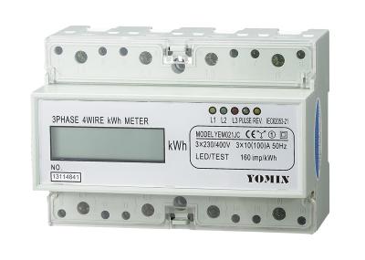 China 7 Module 4 Wire Three Phase Power Meter CT Connection Din Rail KWH Meter for sale