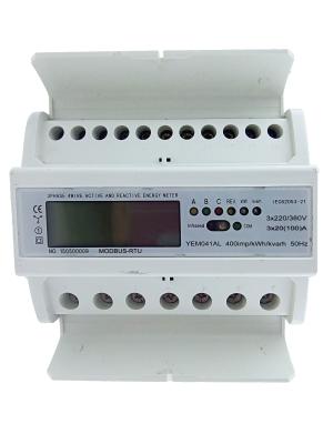 China Multi Rate Active 3 Tariff Din Rail Modbus Protocol 3 Phase Electricity Meter 3 * 230 / 400V 100A for sale