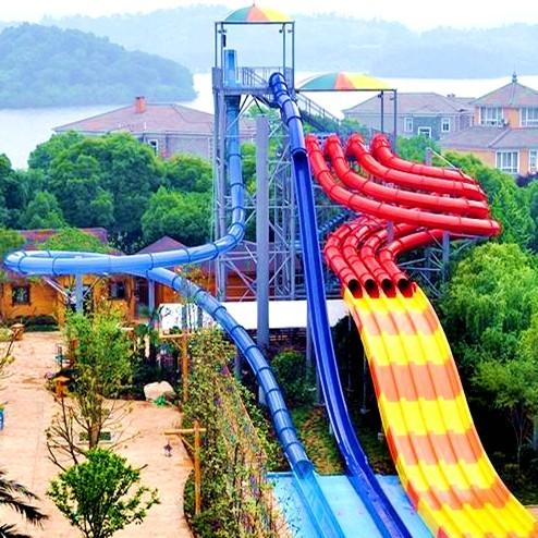 Quality Multicolor Outdoor Water Park Slide With Different Height And Design for sale