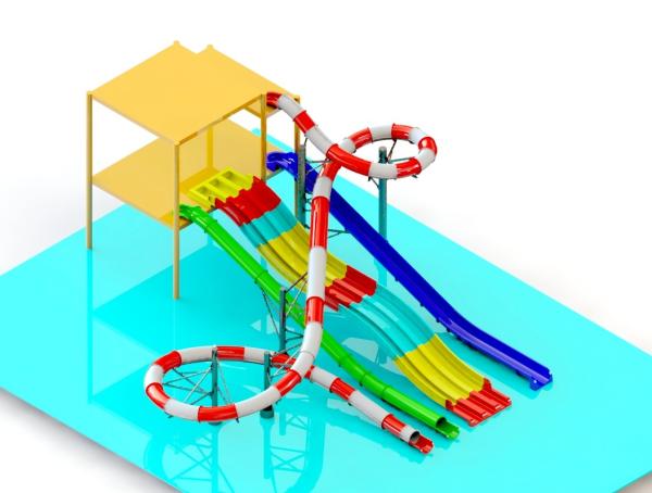 Quality Commercial Mutilanes Water Park Slide For Fun At Resorts Long Service Life for sale