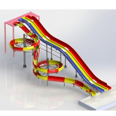 Quality Customization Aqua Tobogan Water Slide Spiral Rainbow Water Slide for sale