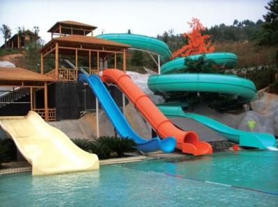 China Amusement Water Park Fibreglass Pool Slide Barrel And Sledge FRP Spiral Tube Slide for sale