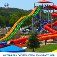 Quality Water Park Custom Fiberglass Swimming Pool Water Slides 10m Height Body Water Slide for sale