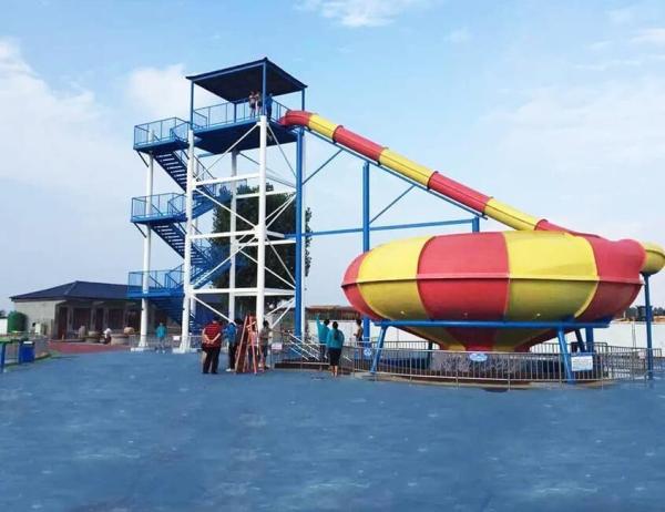 Quality 1 Person Water Theme Park Equipment Space Bowl Water Slide 15m X 20m for sale