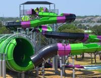 Quality Fiberglass Water Theme Park Equipment Python Water Slide 60m X 40m for sale