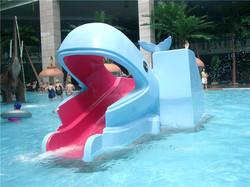 China Bright Colors Little Cartoon Water Slide Customized Logo For Water Park for sale