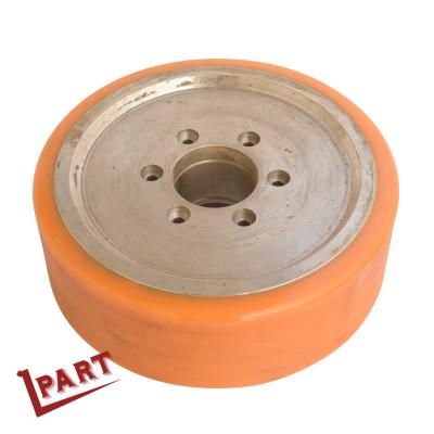 China Polyurethane Electric Load Forklift Drive Wheel For Pallet Jack OD 285mm ID 68mm for sale