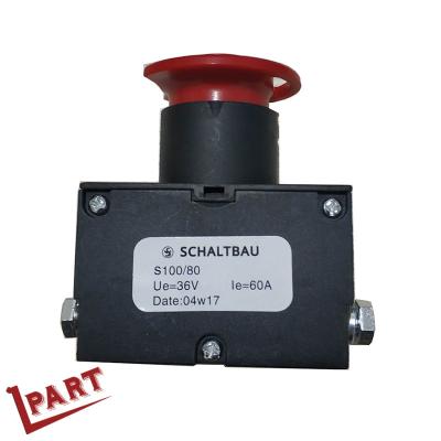 China Forklift Pallet Truck Mushroom Type stop Emergency Push Button Switch S100 36V 60A for sale