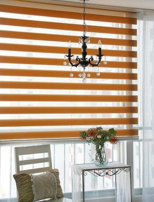 China Zebra Dual Roller Blinds Horizontal Pattern For French Windows for sale