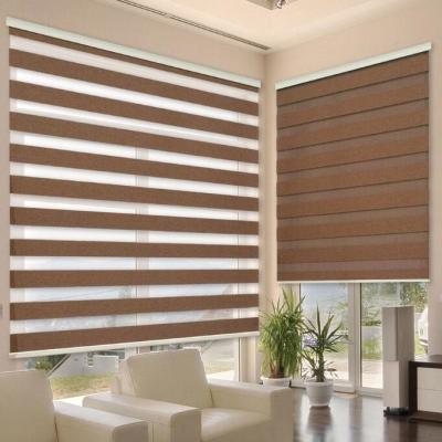 China Slat Zebra Roller Blinds Fabric Dual Layer Shades Venetian Style for sale