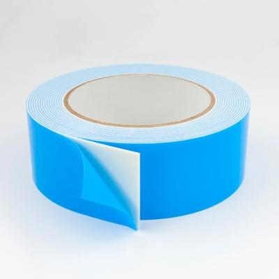 China Double Sided High Viscosity Tape Foam Rubber Strip Blue Film PE Tape Roll For LED for sale