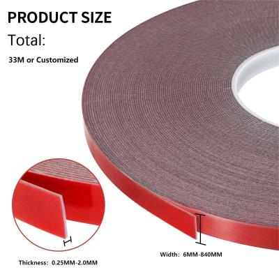 China Double Sided Heavy Duty Mounting Tape Acrylic PE Foam Tape For LED Strip Light for sale