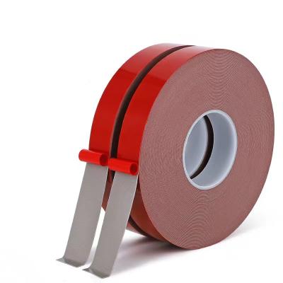 China Red Film Gray Foam Adhesive Waterproof High Adhesive Acrylic Foam Sticker Double Sided Tape For Metal Nameplate for sale