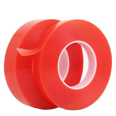 China MOPP Red Double Sided Tape High Viscosity Transparent PET Screen Fixed Tape for sale