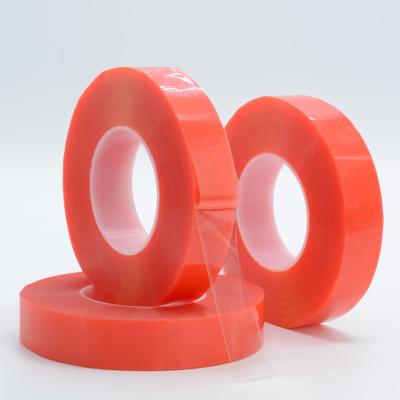 China Clear Double Sided PET Tape Customized Pressure Sensitive Strong Adhesive Roll for sale