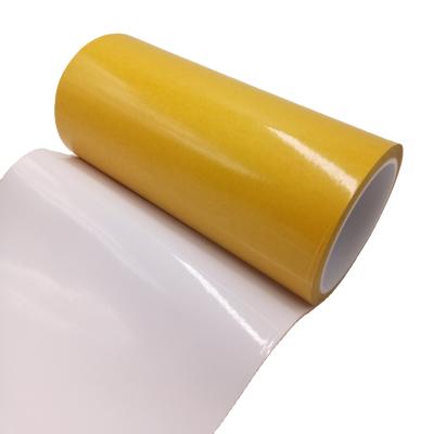 China White Base Solvent Double Sided Tape Pressure Sensitive Yellow PET Tape for sale