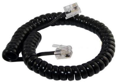 China 10 Ft RJ11 4P4C Plug Telephone Extension Cord Lead Phone Coiled Cable for sale