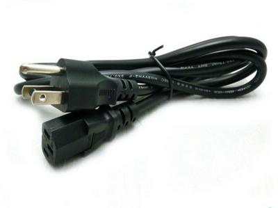 China Enchufe de tres dientes estándar de los E.E.U.U. del cable de la corriente continua de la CA De la aduana para los monitores de la impresora de escritorio en venta