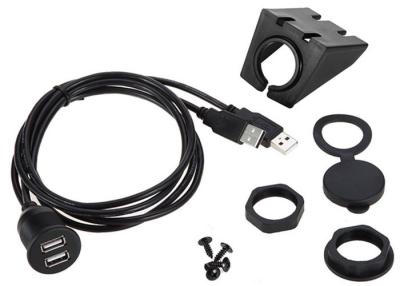 China Cable de extensión dual del soporte USB 2,0 del rubor del tablero de instrumentos del coche para la transferencia de la fecha en venta