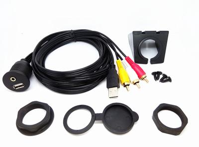 China 6 Ft USB Extension Data Cable Audio Video Flush Mount Set For Car Dashboard for sale