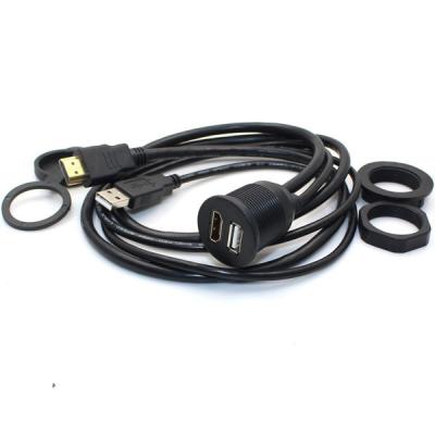 China Durable 1 Meter flush mount usb and hdmi Car Audio Cable 5 M Ohms Insulation Resistance OEM Design for sale
