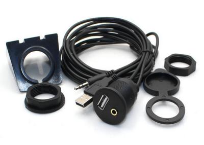China Cable negro del audio para el automóvil soporte AUX. de la extensión de 3,5 milímetros con la consola de montaje de la rociada en venta