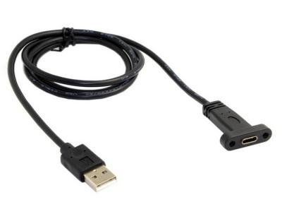 China 3ft Mount pannel USB 3.1 Type C Female to USB 2.0 A Male  Macbook Tablet Mobile Phone Data Cable for sale