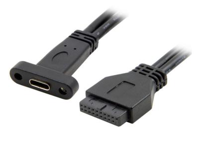 China Tipo chaqueta del panel USB 3,1 del soporte de PVC del jefe del Pin de la placa madre 19 del cable de datos de C en venta
