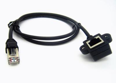 China Gold Plated Network Data Cable 90 Degree Female Mount Panel With Screw Cable for sale