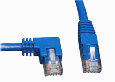 China Ethernet Lan Patch Cord Network Data Cable / Right Angle Cat6 Cable Blue Color for sale