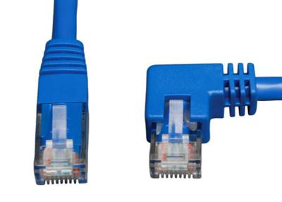 China Left Angle Network Data Cable / Cat 6 Patch Cable RJ45 Gold Plated Male Connector for sale