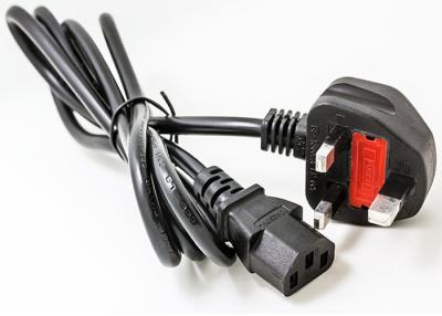 China UK Power Cord / AC DC Power Cable BS1363 Standard Fused Plug IEC 60320 C13 Connector for sale