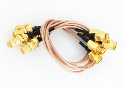 China RF Pigtail TV Coaxial Cable 1000 Ohms Insulation Resistance Gold Plated Center Contact for sale