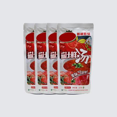 China Low Fat 180g Bagged Tomato Paste In Pouch With 2562 Mg Sodium Per 100 G for sale